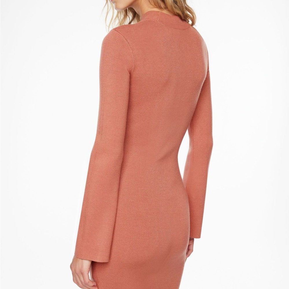 Dynamite Mock Neck Sweater Mini Dress in Canyon Rose Pink - Picture 3 of 4
